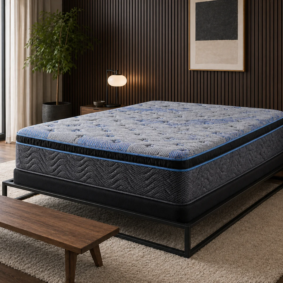 Jamison Chandler Euro Pillowtop mattress in a warm bedroom